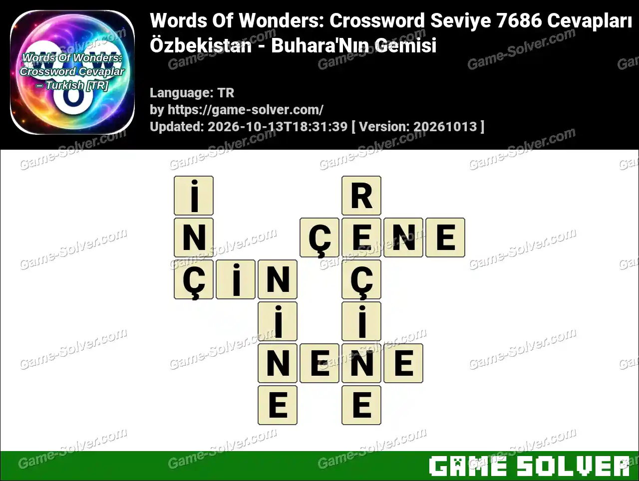 Words Of Wonders: Crossword Seviye 7686 Cevapları – Özbekistan – Buhara’Nın Gemisi